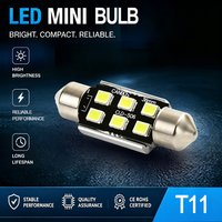 Bombilla LED T11 Canbus 4 LEDs 2835SMD 12/24V para Interior, Sin Error, para Instrumentos y Matrícula