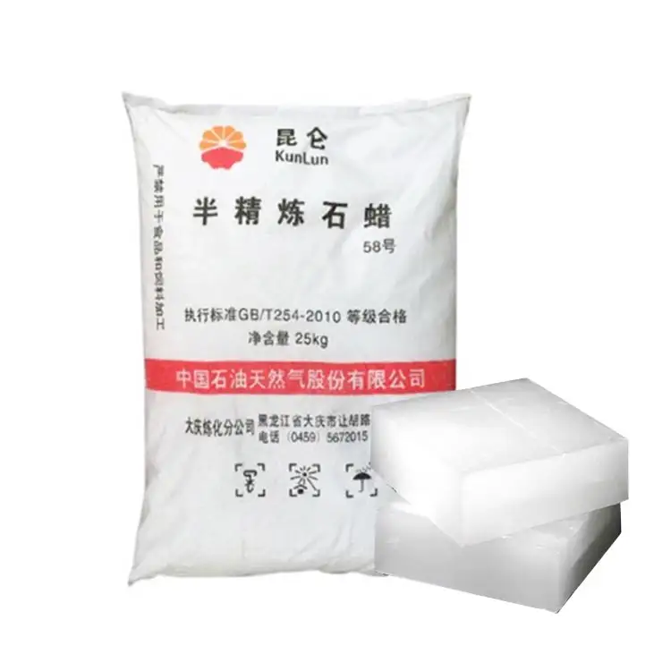 Semi Fully Refined Paraffin Wax 58-60 China Cheap Price Low Melting Point Parafina Paraffin Wax 58-60