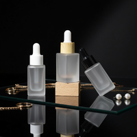 Flacons compte-gouttes carrés en verre dépoli de 10 ml, sérigraphiés, pour huiles essentielles, parfums, voyage, rechargeables, conteneurs cosmétiques