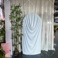 Housse d'arche préformée Muwei en forme de U, rideau de fond d'arche en tissu extensible mat pour la décoration d'entrée de cérémonie de mariage et de fête