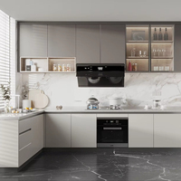 Cuisine modulaire Lesso Home pour le projet Kenya : Conception simple en L, petits plans de cuisine modernes avec évier pour appartement