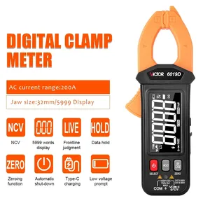 Multimètre numérique mini AC à pince rechargeable <span class=keywords><strong>Victor</strong></span> RuoShui 6019D/<span class=keywords><strong>E</strong></span>, grand écran, affichage inversé, 5999 points, plage automatique, 200A - Product Image 2