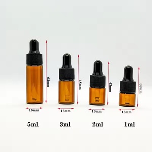 Mini Flacone Contagocce in Vetro Ambrato <span class=keywords><strong>per</strong></span> Oli Essenziali e Profumi, Fiala Portatile con Tappo Dorato <span class=keywords><strong>per</strong></span> Cosmetici e Sieri - Product Image 5
