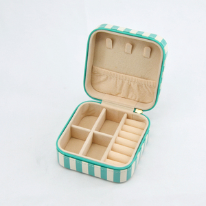 Luxury <b>Small</b> PU Pendant <b>Box</b> with Zipper Closure Square Shape Embossed Printing Custom Logo for Valentine's Day Jewelry <b>Storage</b> - Product Image 1