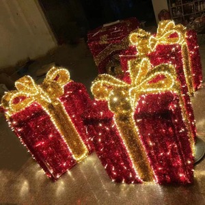 Caja de Regalo Decorativa con Luces LED para Exteriores, Motivo Navideño, Decoración para Árboles de Navidad y Halloween - Product Image 4