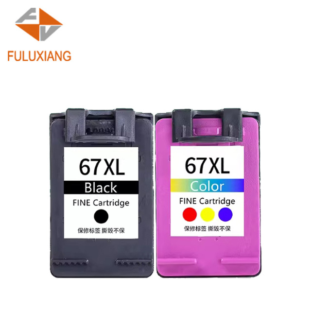FULUXIANG Compatible 67 XL 67XL Color Inkjet Cartridge for HP Deskjet 1200 2700 2255 2330 Printer