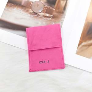 Vente en gros de pochettes en coton personnalisées de 12*12 cm, pochette à rabat, sac à bijoux, pochette d'emballage pour bijoux - Product Image 5