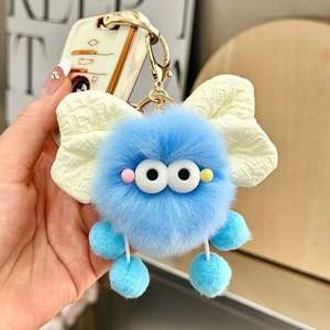 Nuevo Llavero de Peluche de Conejo Rex Adorable con Luz 3D, Diseño Personalizado, Moño, Bola de Carbón, Dumpling, Portátil, para Mochilas Escolares y Coche - Product Image 3