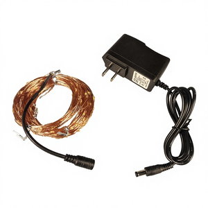 Adaptateur USA Europe DC 10m 20m 30m <span class=keywords><strong>50m</strong></span> <span class=keywords><strong>Guirlande</strong></span> <span class=keywords><strong>lumineuse</strong></span> LED en fil de cuivre pour arbre de Noël, fête de mariage, vacances - Product Image 1