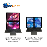 Funda con Teclado CoreNest Magic, Teclado Inalámbrico Plegable para Tablet, PC, Portátil, Panel Táctil, Teclado Magnético Flotante