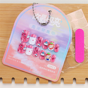 12 pièces <span class=keywords><strong>ongles</strong></span> portables mignons pour enfants filles ABS ongle artificiel 12 pièces sûr enfants <span class=keywords><strong>ongles</strong></span> <span class=keywords><strong>courts</strong></span> <span class=keywords><strong>facile</strong></span> à appliquer presse sur les <span class=keywords><strong>ongles</strong></span> - Product Image 5