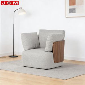 Fauteuil en tissu <span class=keywords><strong>gris</strong></span> <span class=keywords><strong>clair</strong></span> de style moderne et luxueux, design européen, pour hôtel, villa, salon - Product Image 1