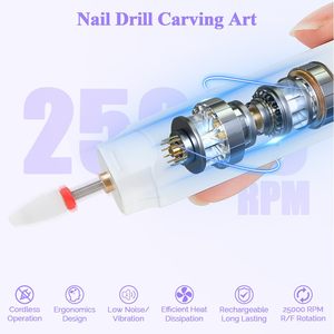 Pulidora Eléctrica Profesional para Uñas con Brocas, Eliminador de Piel Muerta, Lápiz de Lijado para Pulir y Rectificar Uñas - Product Image 3