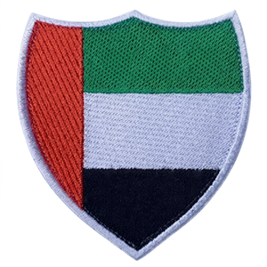 United Arab Emirates Flag Embroidered <b>Sew</b>-<b>On</b> <b>Patch</b> Irregular Shape Woven Fabric Decorative Badge - Product Image 1