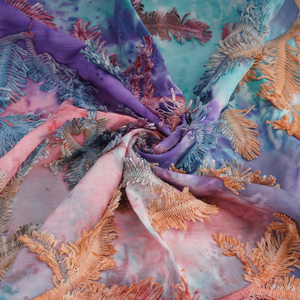 Venta caliente nuevo diseño de tela bordada para vestido de fiesta de boda desfile de moda ropa camisas textil creativo entrega rápida - Product Image 2