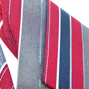 Premium <b>White</b> Striped Jacquard Woven Polyester Wrinkle Resistant Fabric for Tie and Fashion Accessories in Stock - Product Image 3