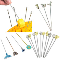 Pics à dents multifonctionnels en acier inoxydable pour fruits, passe au lave-vaisselle pour les bars-Service à guichet unique