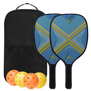 Juego de palas de Pickleball, 2 palas, 4 pelotas, bolsa de transporte de nailon, equipo deportivo portátil para exteriores - Product Image 4