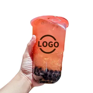 Transparent Disposable 95 Caliber Plastic Cup for Milk Tea Soya-Bean Beverage Juice Cup Blister Packaging cups