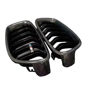 Ricambi auto in fibra di carbonio a doppia griglia per paraurti anteriore F30 in fibra di carbonio per BMW serie 3