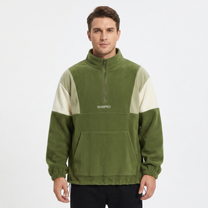 <b>Men's</b> Warm Fleece Quarter <b>Zip</b> Sweatshirt Color Block Relaxed Fit Casual Outdoor Pullover <b>Top</b> - Product Image 6