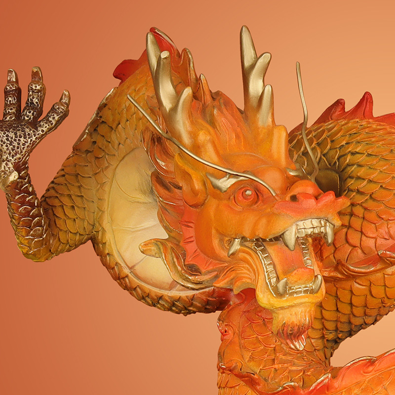 Portachiavi Feng Shui Zodiaco Cinese Drago Monete Ottone Portafortuna Ricchezza Salute