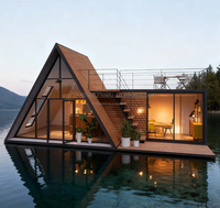Villa moderne de luxe en A-frame, à faible hauteur, isolée thermiquement, maison préfabriquée modulaire triangulaire pour appartement ou chalet préfabriqué