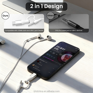 Pour casque Xiaomi 17 <span class=keywords><strong>14</strong></span> 13 écouteurs intra-auriculaires 2 en 1 Type C 3.5mm prise casque <span class=keywords><strong>filaire</strong></span> pour <span class=keywords><strong>iphone</strong></span> 17 16 Pro Max - Product Image 4