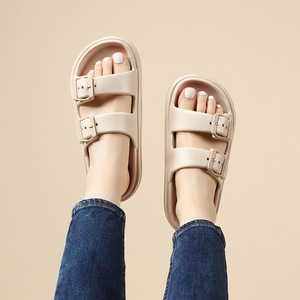Deran OEM, chanclas de verano para mujer, <span class=keywords><strong>Sandalias</strong></span> abiertas de verano, zapatos planos de Color sólido, zapatillas de pareja transpirables con correa para mujer - Product Image 4