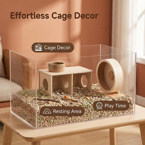 Casa de Madera para Hámster, Tamaños Pequeño, Mediano y Grande, Muebles para Mascotas, Decoración de Jaula, Área de Descanso, Tiempo de Juego - Product Image 1