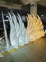 Décoration d'ailes d'ange en métal, toile de fond, couleur or blanc, ailes lumineuses, décoration pour mariage, fête, événement