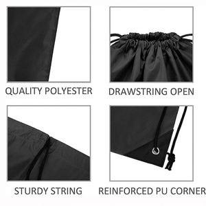 Custom Portable Washable Reusable Reflections Sport Gym Travel Running Polyester <b>Drawstring</b> <b>Backpack</b> - Product Image 4