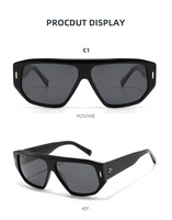QSKY 2026 Lunettes de soleil polygonales rétro vintage surdimensionnées unisexe, polarisées TAC UV400, ODM OEM, lunettes de soleil tendance