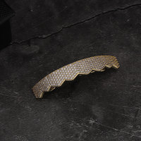 Mode Hip Hop bijoux personnalisés Grillz plaqué or couleur glacé Zircon cubique laiton haut bas grilles dents Grillz
