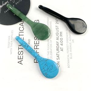 Jade löffel geformtes <span class=keywords><strong>Gua</strong></span> <span class=keywords><strong>Sha</strong></span> Werkzeug Natürlicher Rosenquarz stein Akupunktur stift für Gesichts hals Augen massage Schönheits produkt - Product Image 2