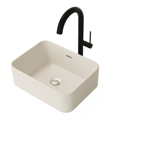 Lavabo Rectangular de Cerámica Blakbarn para Baño, 16x12 Pulgadas, Acabado Brillante, Montaje en Superficie, Diseño Minimalista - Product Image 1