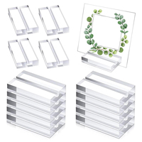 Portacarteles de acrílico transparente de doble cara, soporte de exhibición tipo carpa de mesa, soporte para letreros con ranura para menús, números de mesa, tarjetas de lugar navideñas