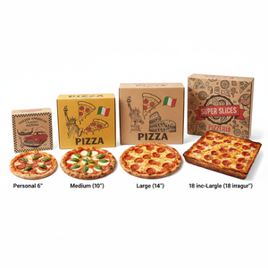 Boîte à pizza personnalisée à 3 compartiments, emballage en carton alimentaire pour mini-pizzas, boîte à emporter écologique - Product Image 4