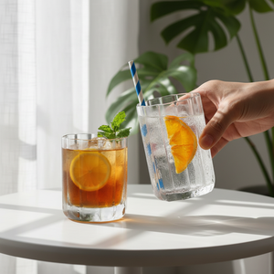 Verre à cocktail transparent écologique à rayures pour <span class=keywords><strong>Mojito</strong></span>, Gin Tonic, Whisky, Jus, <span class=keywords><strong>Café</strong></span> – Idéal pour bars et restaurants - Product Image 4