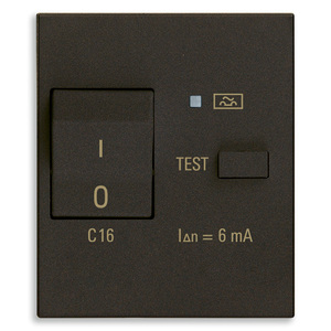 C16เบรกเกอร์ขนาดเล็กสวิตช์สีดำ6mA พร้อมฟังก์ชั่นการทดสอบเพื่อป้องกันความปลอดภัยทางไฟฟ้า - Product Image 1