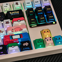 PBT Sublimation Anime Theme Side Light Transmission Mx Keycaps Gaming Cherry Profile Mechanical Keyboard Keycaps
