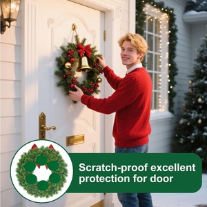 Pegatinas Redondas de Fieltro Verde, Protector de Puertas Autoadhesivo, Almohadillas para Coronas Navideñas para Proteger Puertas o Muebles de Arañazos - Product Image 5