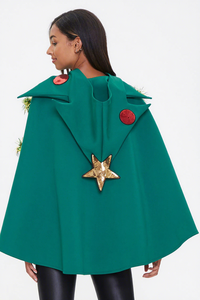 Vestido de hada con forma de árbol para mujer, con capa con capucha, diseño 3D, disfraz de Navidad - Product Image 3