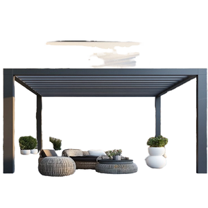 Pergola bioclimatique moderne en aluminium électrique pour terrasse, gazebo pour <span class=keywords><strong>restaurant</strong></span> en plein air avec bandes LED - Product Image 1