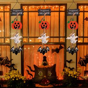 ของแขวนประตูไม้ฮาโลวีนใหม่ของตกแต่งแขวนรูปฟักทอง<span class=keywords><strong>ผี</strong></span>แขวนสร้างสรรค์ของตกแต่งจี้ตกแต่ง - Product Image 3