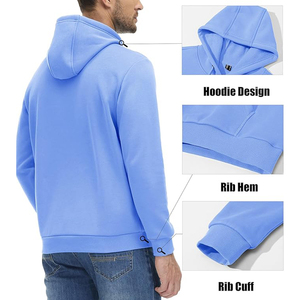 Sudadera Deportiva Casual Azul de Poliéster Personalizada con Bolsillos Tipo Canguro, Pantalones Joggers con Capucha Unisex para Gimnasio y Club - Product Image 2