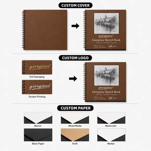 Carnet de croquis vierge Giorgione 9x12, 100 <span class=keywords><strong>feuilles</strong></span>, surface lisse, pour projets artistiques, personnalisable, vente en gros - Product Image 4