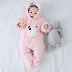 Tuta <span class=keywords><strong>Neonato</strong></span> Invernale Nuova Collezione in Pile Teddy Spesso di Poliestere, Pagliaccetto Imbottito con Cappuccio per Neonati, Ideale per Passeggiate e Gattonare - Product Image 3