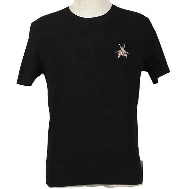 Erkek gömlek toptan slim fit siyah t shirt özel baskı t-shirt logo t-shirt nakış