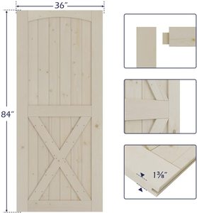 <span class=keywords><strong>Porte</strong></span> de <span class=keywords><strong>grange</strong></span> <span class=keywords><strong>coulissante</strong></span> en bois massif de 36 pouces x 84 pouces pré-percées et étanches prêtes à assembler pour la chambre à coucher - Product Image 5